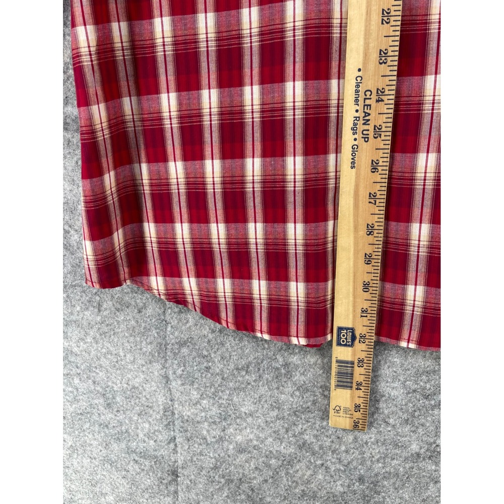 Roper Western Shirt Men L Red Plaid Embroidered Yoke Pearl Snap Smile Pocket NEW - Picture 7 of 15